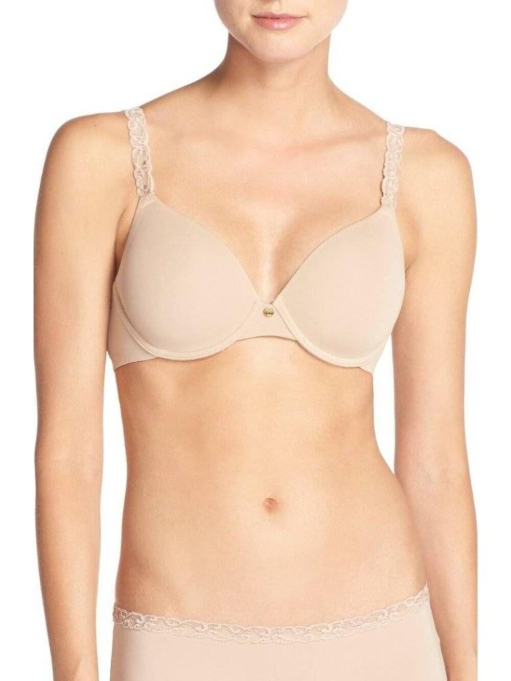 🆕 NATORI Pure Luxe Full UW T-Shirt Bra 34C Beige #732080 - Picture 3 of 11